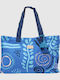 Verde Fabric Beach Bag Light Blue