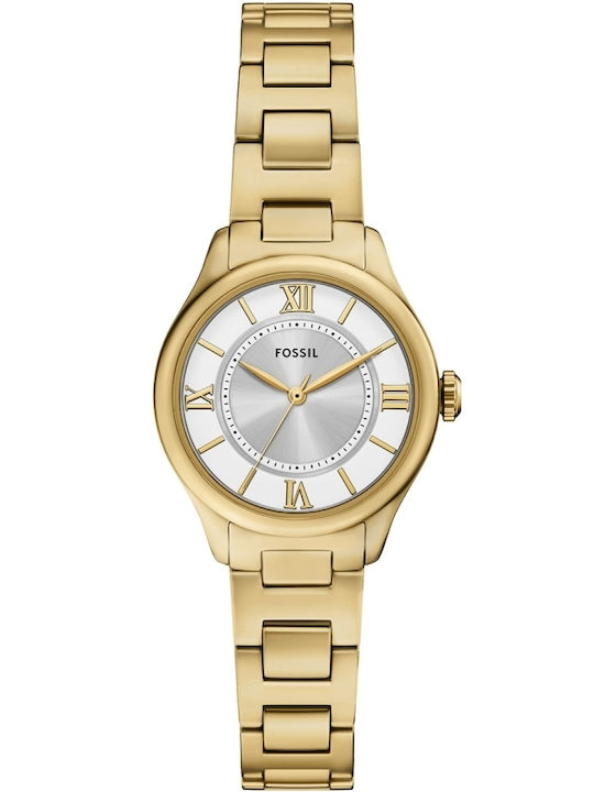 Fossil Three Ceas de Damă cu Auriu Brățară Metalică