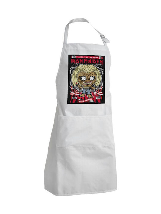 Koupakoupa Iron Maiden (eddie) Ποδιά Κουζίνας Λευκή 22x40cm KP_31084_apron-bbq-adult