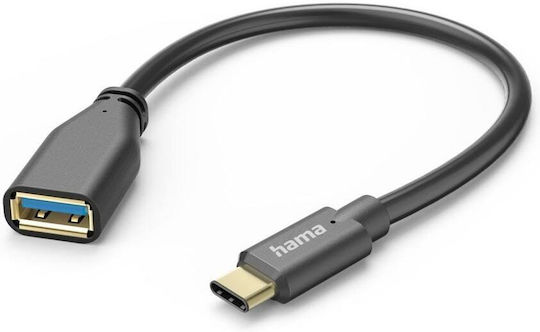HAMA Конвертор USB-A / USB-C мъжки към USB-A / USB-C женски Черен 1бр 00201605