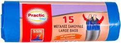 Σακούλες Απορριμμάτων Μπλε Χερούλια 55lt 15 Τμχ Σακούλες Απορριμμάτων Μπλε Χερούλια 55lt 15 Τμχ