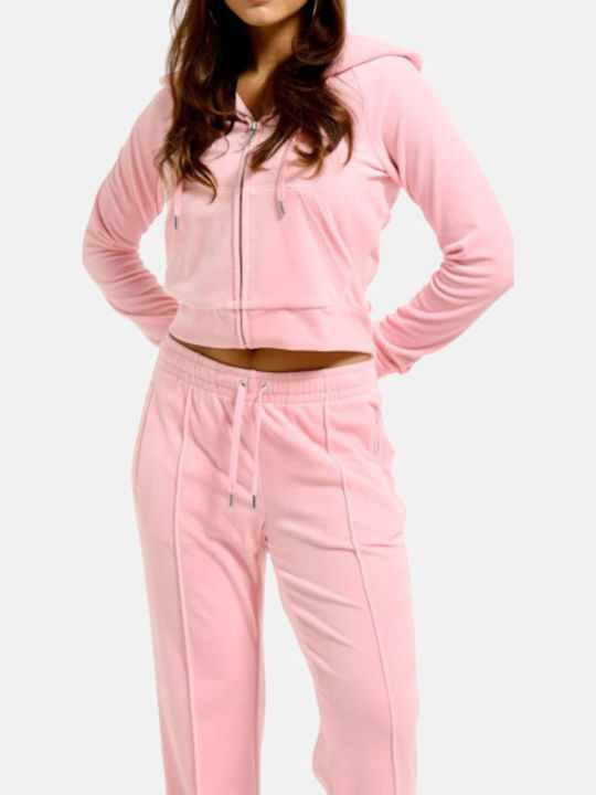 Juicy Couture Jachetă hanorac pentru femei Catifea Cu glugă