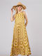 Sommer Maxi Damenkleid mit Rüschen Polka Dot