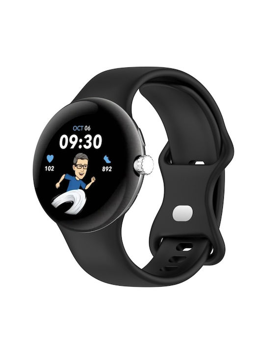 Silikon Tragbare Bänder Google Pixel Watch 1 2 3 41mm Schwarz