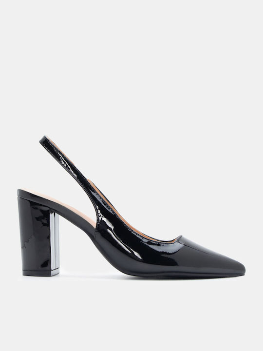 Luigi Pumps mit Riemchen Schwarz