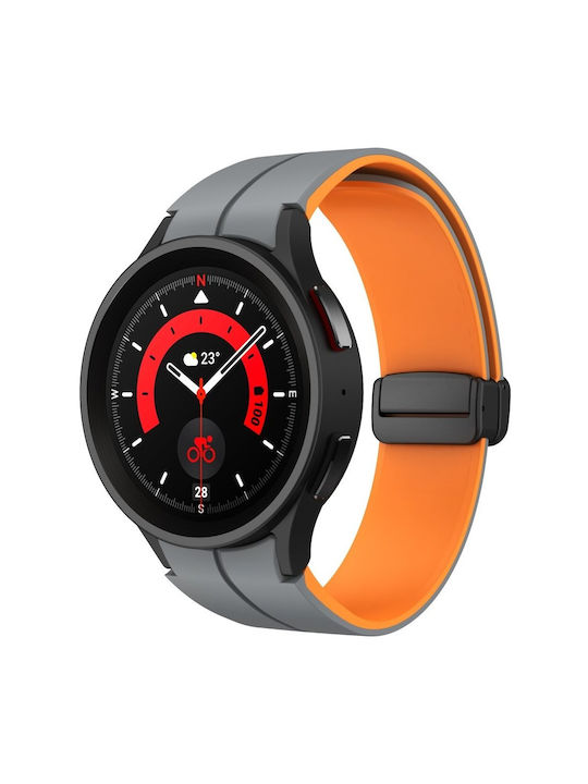 Σιλικόνη Λουράκι Samsung Galaxy Watch 4 5 6 40 42 43 44 45 46 47mm Γκρι Πορτοκαλί Σιλικόνη Λουράκι Samsung Galaxy Watch 4 5 6 40 42 43 44 45 46 47mm Γκρι Πορτοκαλί