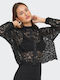 Long Sleeve Women's Shirt Black Floral