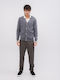 Men's Knitted Cardigan with Buttons Gray