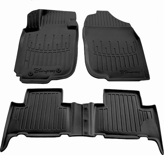 Race Axion Set of Front and Rear Mats 5pcs Tray Type for Toyota RAV 4 2005-2016 Black