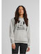 Damen Sweatshirt Kapuzen Lightasphalt