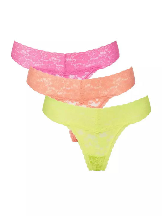 Guess Γυναικεία String 3Pack χωρίς Ραφές με Δαν...
