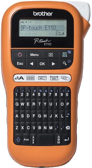 Brother PT-E110VP Ηλεκτρονικός Ετικετογράφος Χειρός σε Πορτοκαλί Χρώμα