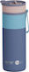 Flasche Thermosflasche Rostfreier Stahl 600ml Pastel Blue mit Stroh