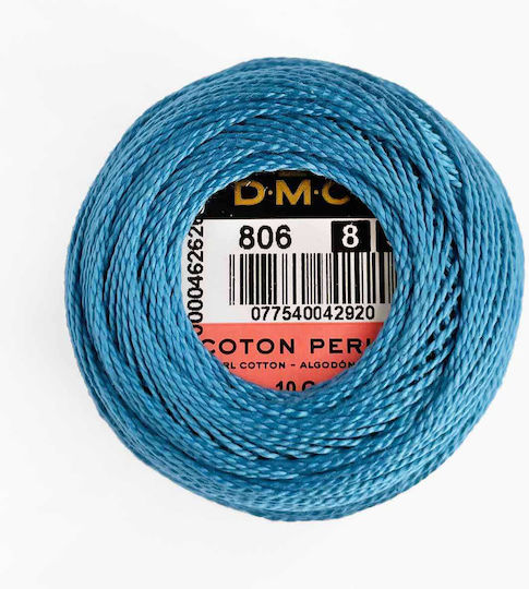 Κλωστή Κεντήματος Βαμβακερή Kουβαρίστρα Cotton Perle No8 87m/10g 806 Τιρκουάζ