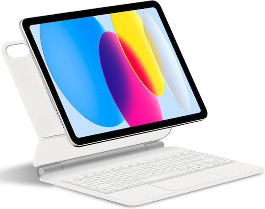 Flip Cover with Keyboard in English US White (iPad 11" 2025 iPad 10.9" 2022)