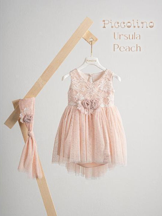 Piccolino Ursula Peach Φόρεμα Βάπτισης