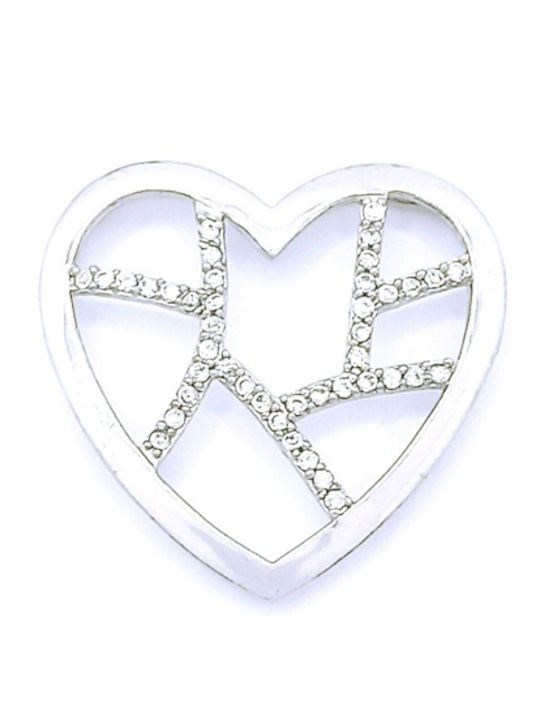 PS Silver Charm Καρδιά από Ασήμι με Ζιργκόν