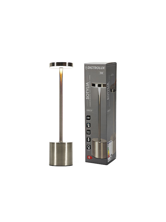 DictroLux Table Lamp LED with Silver Shade and Base