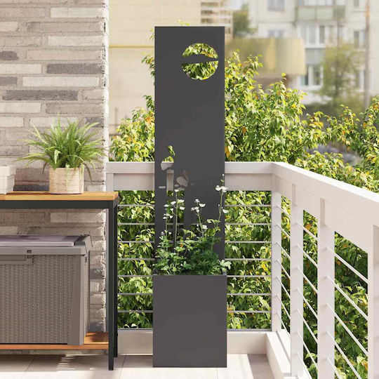 vidaXL Γλάστρα Μεταλλική Μαύρο 32x140εκ.
