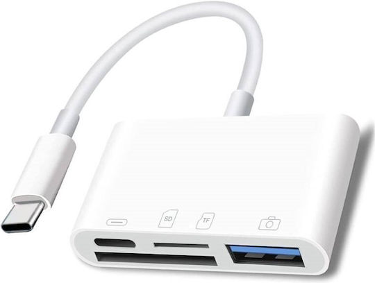 Yesplus Конвертор USB-C мъжки към DVI-A / USB-C женски Бял 1бр