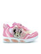 Minnie Mouse Παιδικά Sneakers με Σκρατς & Φωτάκια Ροζ
