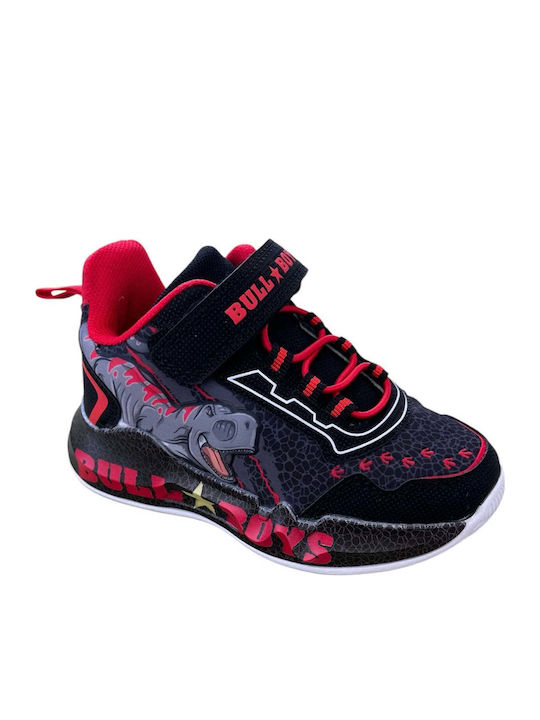 T-rex Παιδικά Sneakers με Σκρατς & Φωτάκια Μαύρα
