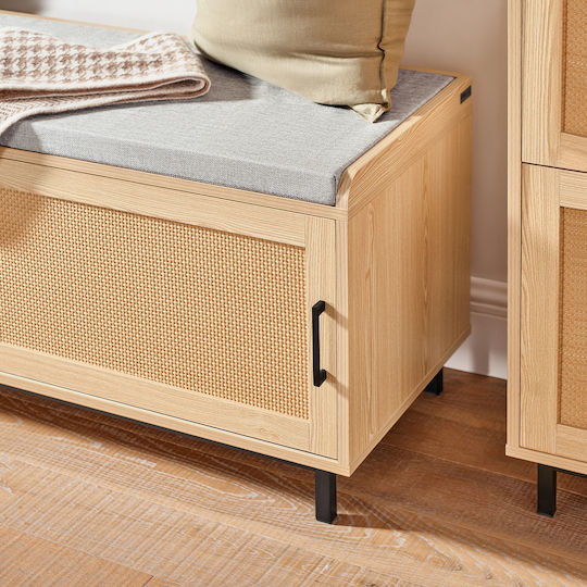 Mobilier de Intrare cu Bancă Natural & Grey 110x40x49cm