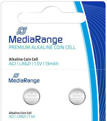 Mediarange Premium Алкалинови Батерии Тип Бутон Mrbat110 Ag1 Lr621 1.5v 13mah 2 Бр