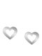 Kids Earrings Studs Hearts from White Gold 9K