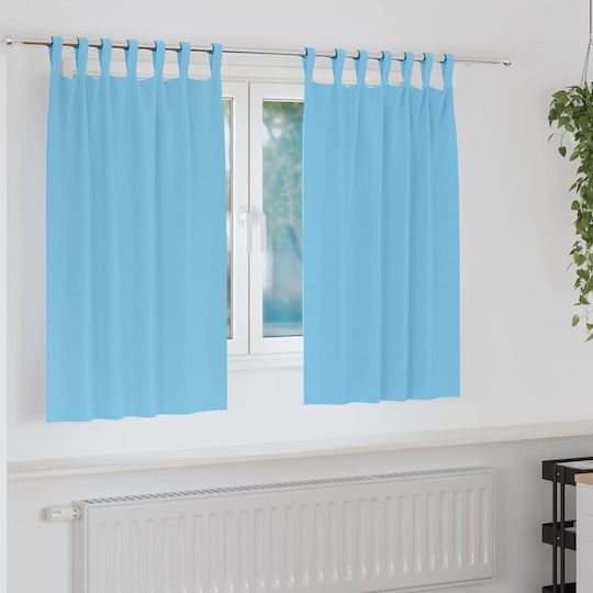 vidaXL Perdele Opace Pentru Fereastra Cu Bretele Albastre 140x140cm