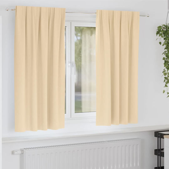 vidaXL Set of Beige Blackout Window Curtains with Pencil Pleat 140x175cm