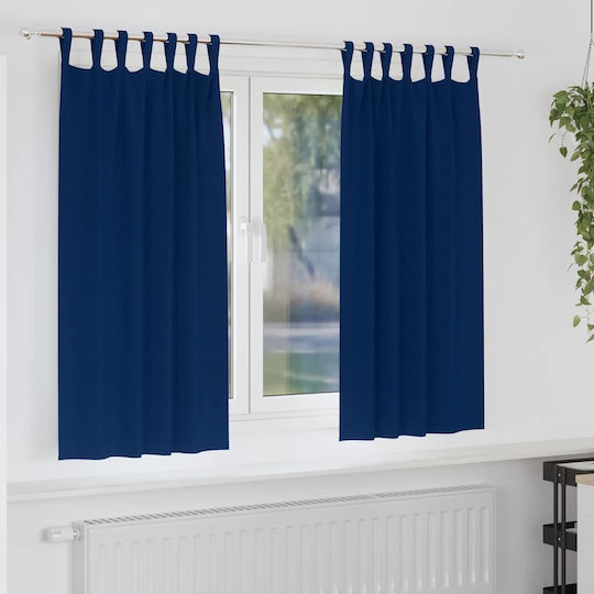 vidaXL Blue Window Curtain Set with Tabs 140x175cm