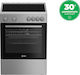 Indesit Κουζίνα 66lt με Κεραμικές Εστίες Π60εκ. Inox