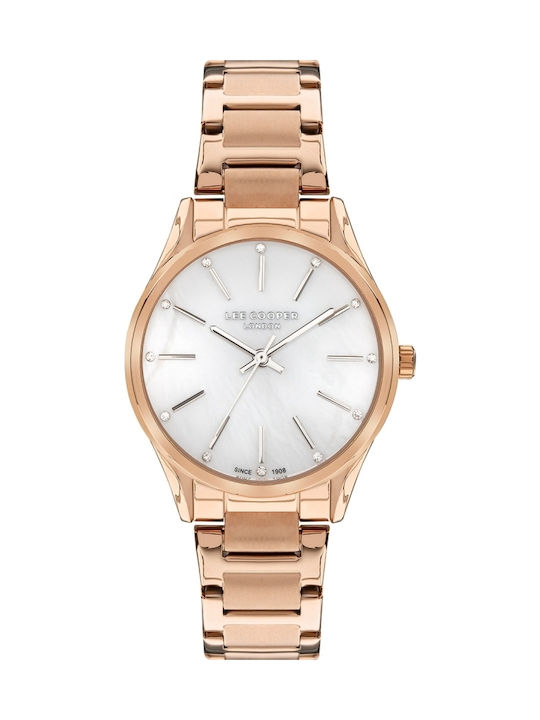 Lee Cooper Damen Uhr mit Rose Gold Metallarmband