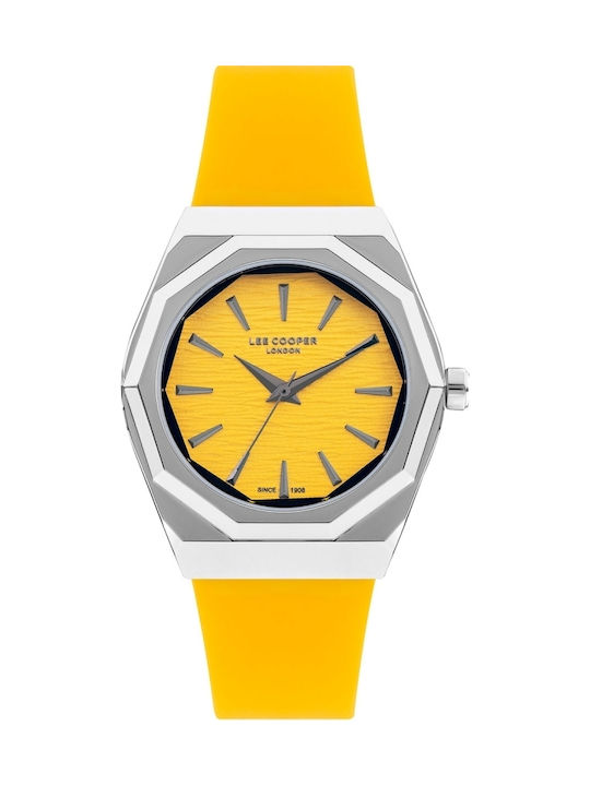 Lee Cooper Women's Watch with Yellow Rubber Strap