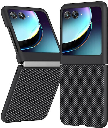 Carbon Fiber Umschlag Rückseite Kunststoff Schwarz (Razr 40 Ultra)