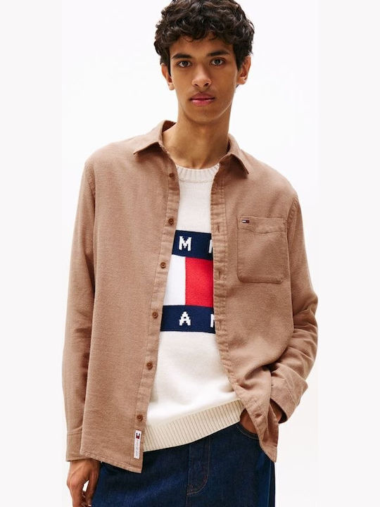 Long-sleeved Flannel Shirt Pecan Nut