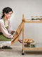 Andrea House Wooden Kitchen Trolley 2 Tiers Black 58x36x80cm