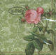 Napkins Roses Pink Green Background 24x24cm