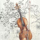 Decoupage Serviette Violine Blumen 1 Stück