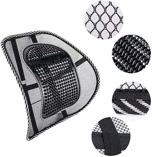 Suport Lombar Scaun Birou Auto Masaj Zona 39x39 Cm Negru
