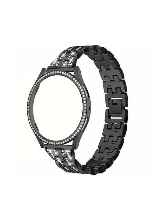 Armband + Tragbare Hülle Eingebautes Glas Samsung Galaxy Watch 4 44mm Schwarz