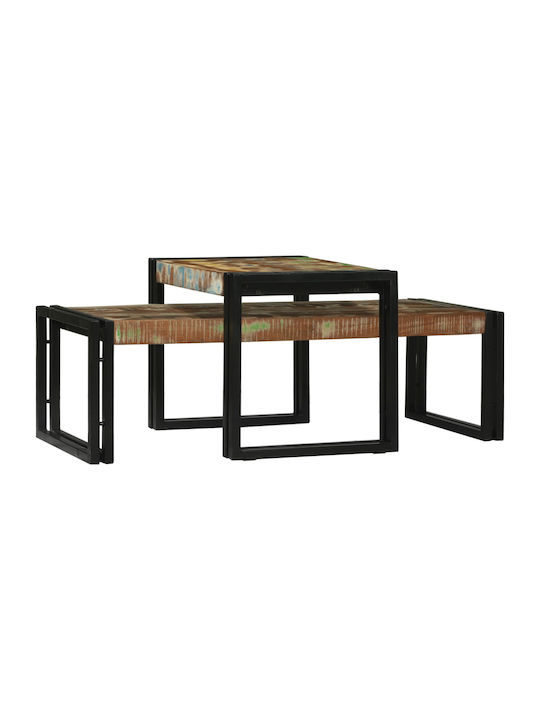 vidaXL Rectangular Solid Wood Coffee Table Brown 2 Pieces M48xW40xH40cm