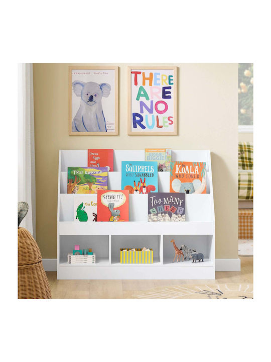 Bücherregal Boden Weiß 100x30x80cm