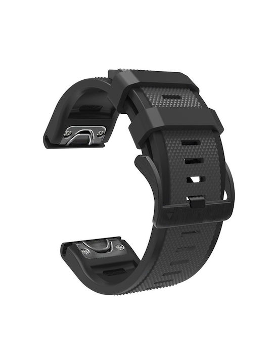 Silicone Strap Quickfit 22mm Garmin Dark Gray Black