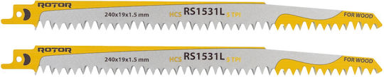 Rs1531l5 Hcs/240 Mm Комплект 2 Бройки Ламели За Пила От Дърво Ротор 240*19*1.5 Mm 5tpi