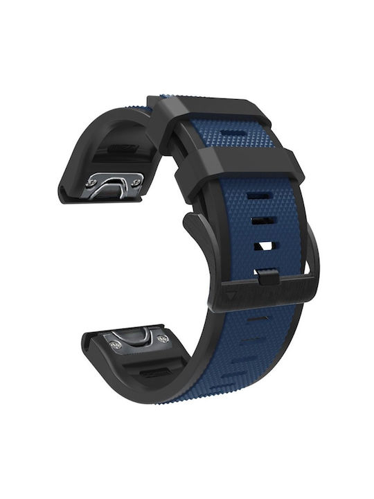 Силиконова Каишка Quickfit 22mm Garmin Син Черен