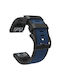 Силиконова Каишка Quickfit 22mm Garmin Син Черен