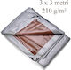 Impermeabil Prelată 210gr/m² 3x3m. Heavy Duty Gri