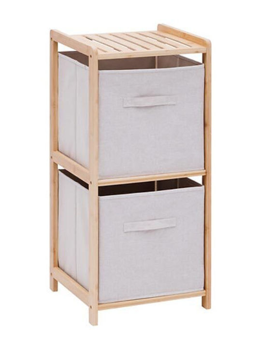 Επιδαπέδια Ραφιέρα Μπάνιου Ξύλινη 34.7x33x77.5cm Λευκή
